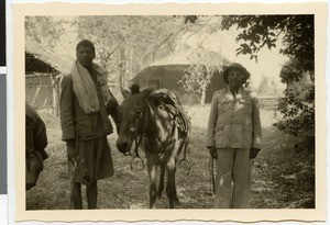 Kebede with servant and mule, Ayra, Ethiopia, ca.1951-1952