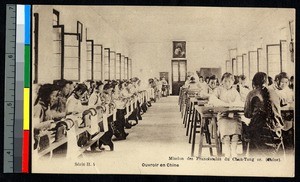 Sewing room at the mission school, China, ca.1920-1940