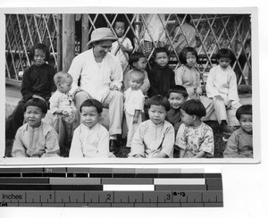 Fr. Lima with orphans at Luoding, China, 1938