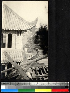 Final stages of construction of church, Chengdu, China, ca.1920