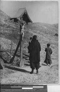 The crucifix at Fr. Donovan's grave at Fushun, China, 1939