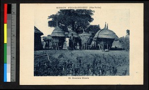 Stick and thatch granaries, Burkina Faso, ca.1920-1940