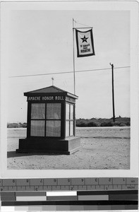 War honor roll monument at Granada Japanese Relocation Camp, Amache, Colorado, ca. 1942