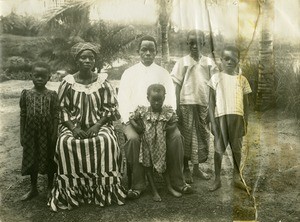 Catechist with his family, in Gabon