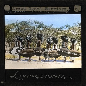 "Armed Ngoni Warriors, Livingstonia" Malawi, ca.1910