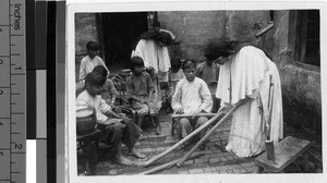 Maryknoll Sisters with blind girls, Yeung Kong, China, ca. 1932