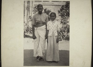 Lydia and Martha in Calicut (India). Lepers