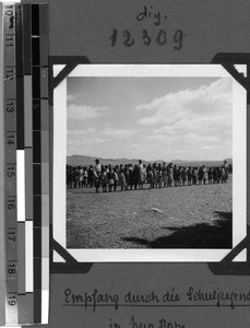 Reception by the school youth in New-Hope near Silo, South Africa East