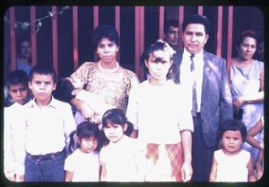 Family outside their home