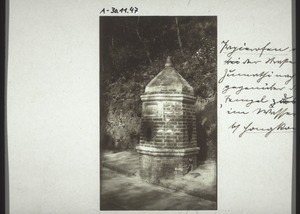 Incinerator for paper on the road from Jumathi to Kaulun opposite the 'Temple of the moon on the water', near Hong Kong, 1909