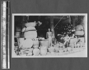 Pottery vendor, Jinan, Shandong, China, ca.1940