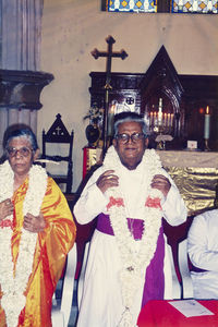 Madras/Chennai,Tamil Nadu, South India. Worship Service in Broadway Church. Former Bishop Dorai