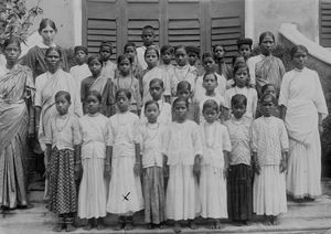 Missionary Johanne Heiberg's school at Madras (Chennai), South India, 1926