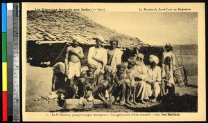 Missionary evangelizing indigenous people, Rajasthan, India, ca.1920-1940