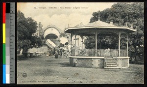 Pavillion before a collapsed church, Dakar, Senegal, ca.1920-1940