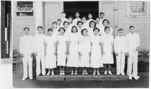 St. Anthony's School graduates, Kalihi, Honolulu, Hawaii, 1937