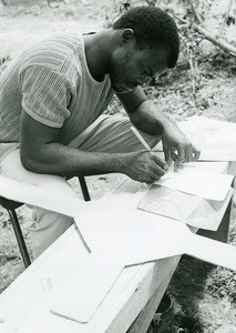Gabonese man working, in Gabon