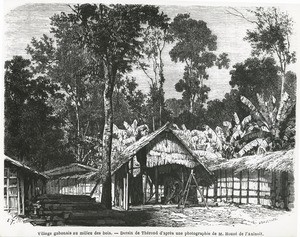 Gabonese village in the forest, in Gabon