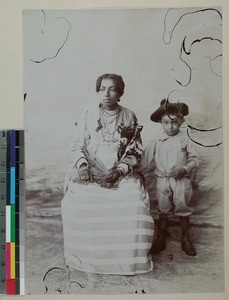 Betsimisarka woman together with a young boy, Madagascar