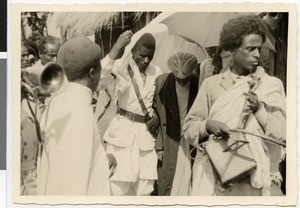 Bride and bridesmen at a wedding, Ayra, Ethiopia, 1952