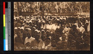 Large group assembled for a religious meeting, Angola, ca.1920-1940