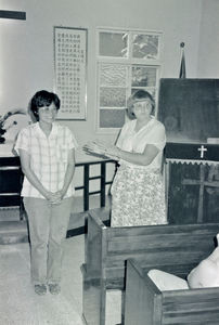 Mission Secretary, Rev. Karen Berntsen together with Chang Yu Wen, just arrived at the Lutheran