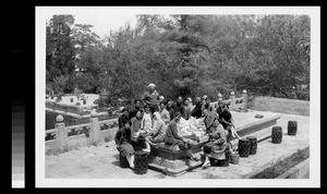 Students and faculty of School of Religion, Yenching University on retreat in Western Hills near Beijing, China, 1931