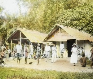 Mrs Ruskin at Dispensary, Congo, ca. 1925-1935