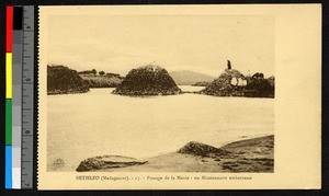 Missionaries crossing rocky mounds, Madagascar, ca.1920-1940