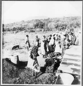 Chaga women selling fruit, Marangu, Tanzania, ca.1927-1938