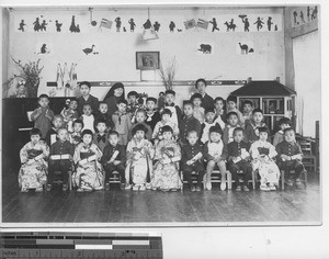 Kindergarten graduation at the Japanese Mission at Fushun, China, 1938