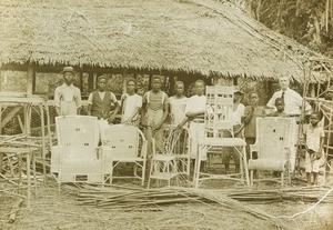 Group with furniture, Congo, ca. 1920-1930