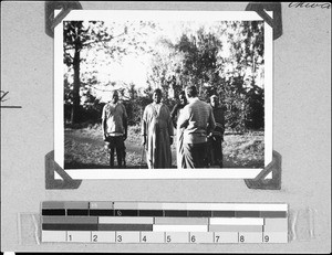 Brother Waldner talking to Chief Mwakisisile, Nyasa, Tanzania, 1937