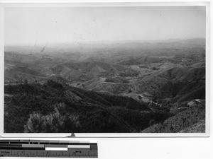 The terrain of Dongzhen, China, 1937