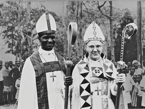 Bishop Josiah Kibira and Bishop Bengt Sundkler, Sweden, at the Consecration of Rev. Josiah Kibi