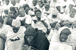 Ethiopia, 1981. Worship Service at the EECMY/Ethiopian Evg. Church Mekane Yesus. A joint prayer