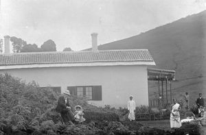 Missionary Carl Hornbech at his house "The Nest" in Kotagiri