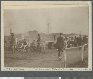 Cookhouse at army camp, Durban, South Africa, July 1917