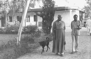 Bishop Khair Ul Din in front of the former Bishop Jens Christensen's home at Mardan, Peshawar D