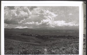 Blick v. Bamenda i. d. Baliberge (Wohnhütten der Regierungsbeamten)