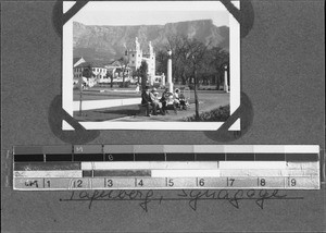 Synagogue in front of the Table Mountain, Cape Town, South Africa, ca.1936-1937