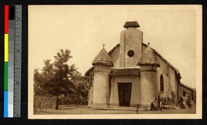 Church building with bell tower, Benin, ca.1920-1940