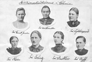 Missionary wives in ChinaØverste række, fra venstre/Top row, from left: Marie Magdalene Jensen