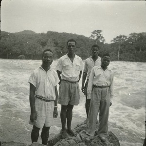 Men near the Ogooue river, in Gabon