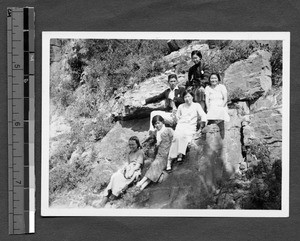 A break from climbing, Jinan, Shandong, China, 1936