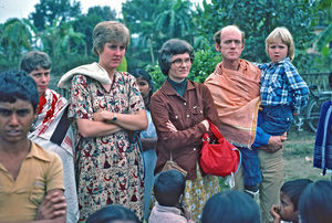 Bangladesh Lutheran Church. The Missionary family, Elsebeth and Jens Fischer-Nielsen with Maria