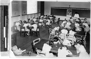 Kindergarten slumbertime at Maryknoll Normal College , Manila, Philippines, ca. 1930/1950