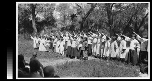 Children performing at closing service for Sunday School at Yenching University, Beijing, China, June 1931