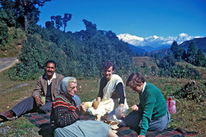 Missionaries on a tour to Mirik in West Bengal, with coffee break included. (Mirik is a hill re