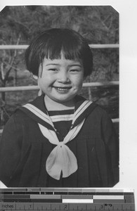 A little girl at the Japanese Mission at Fushun, China